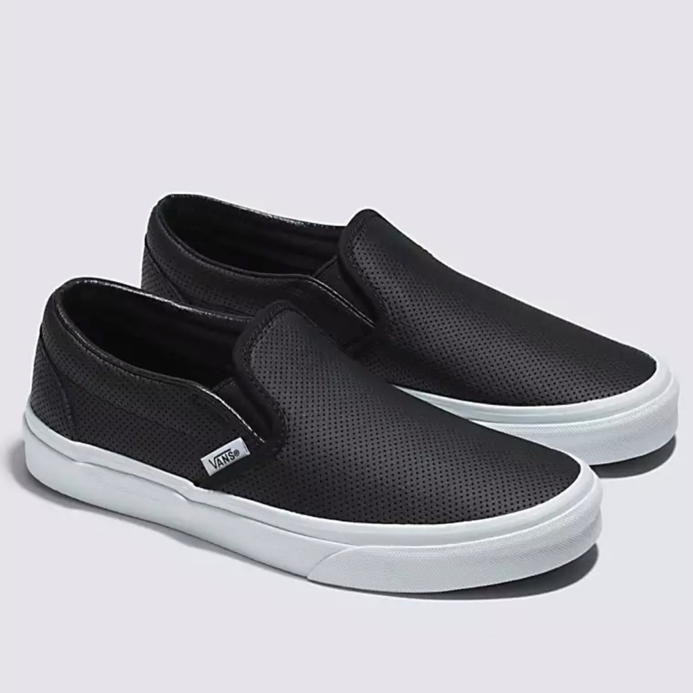 Vans black Slip-On Perf Leather Shoe